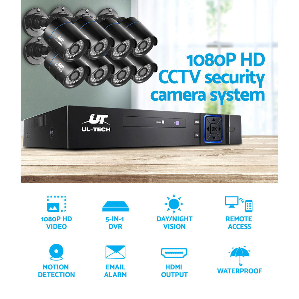 UL-TECH 8 channel CCTV system recorder and cameras.