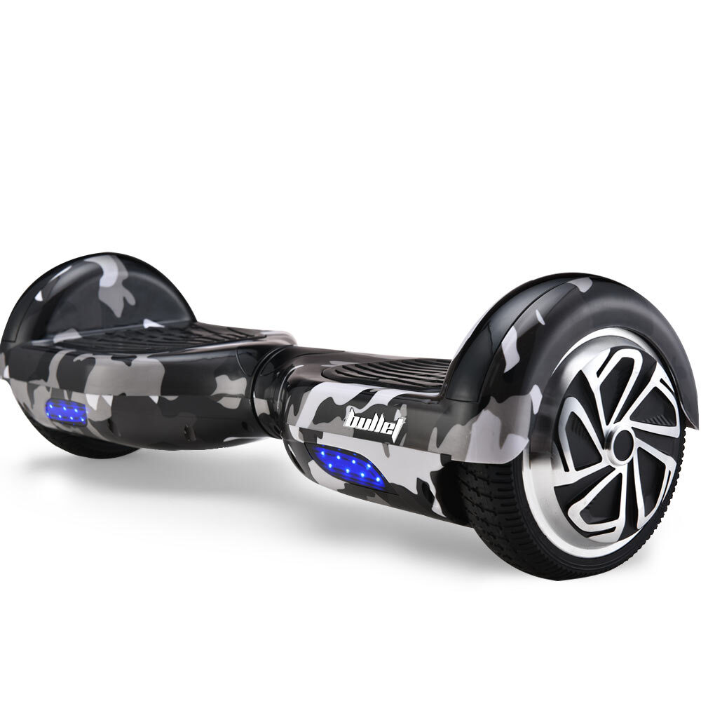 Bullet series 3 electric hoverboard black and silver with Blue LED front lights