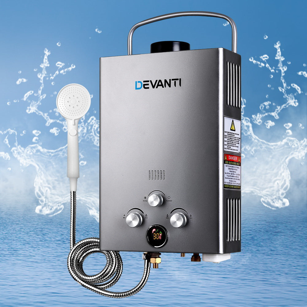 Devanti Portable 8 liter  gas camping hotwater heater.